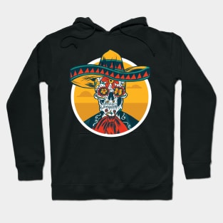 5 de mayo - mexican Skull with Sombrero Hoodie